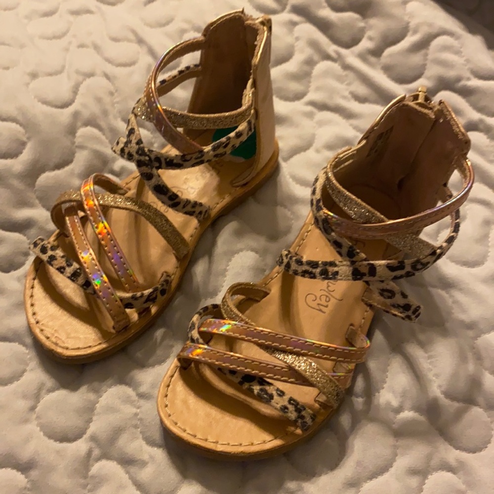 Cynthia Rowley Rose Gold and Cheetah Sandal